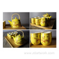 Chinese teapot suit Golden Dragon